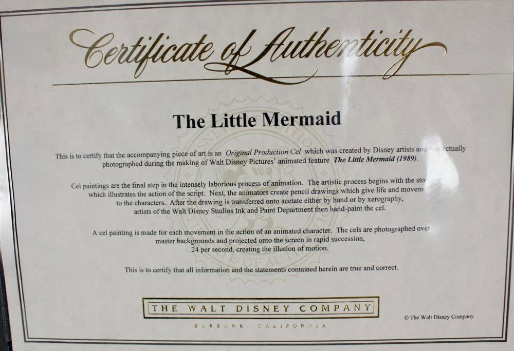 Original Disney’s ‘The Little Mermaid’ Production Cel - 1998