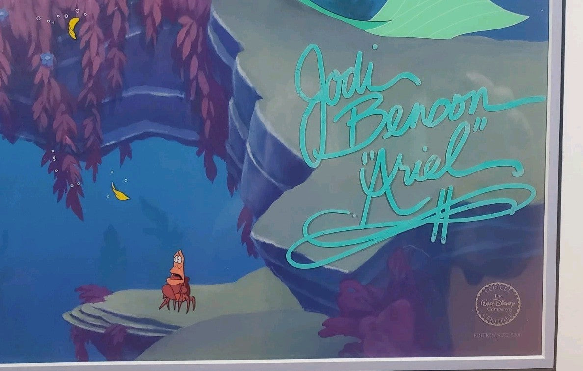 AUTOGRAPHED Original Disney’s ‘The Little Mermaid’ Production Cel, 22"x24" - 1998