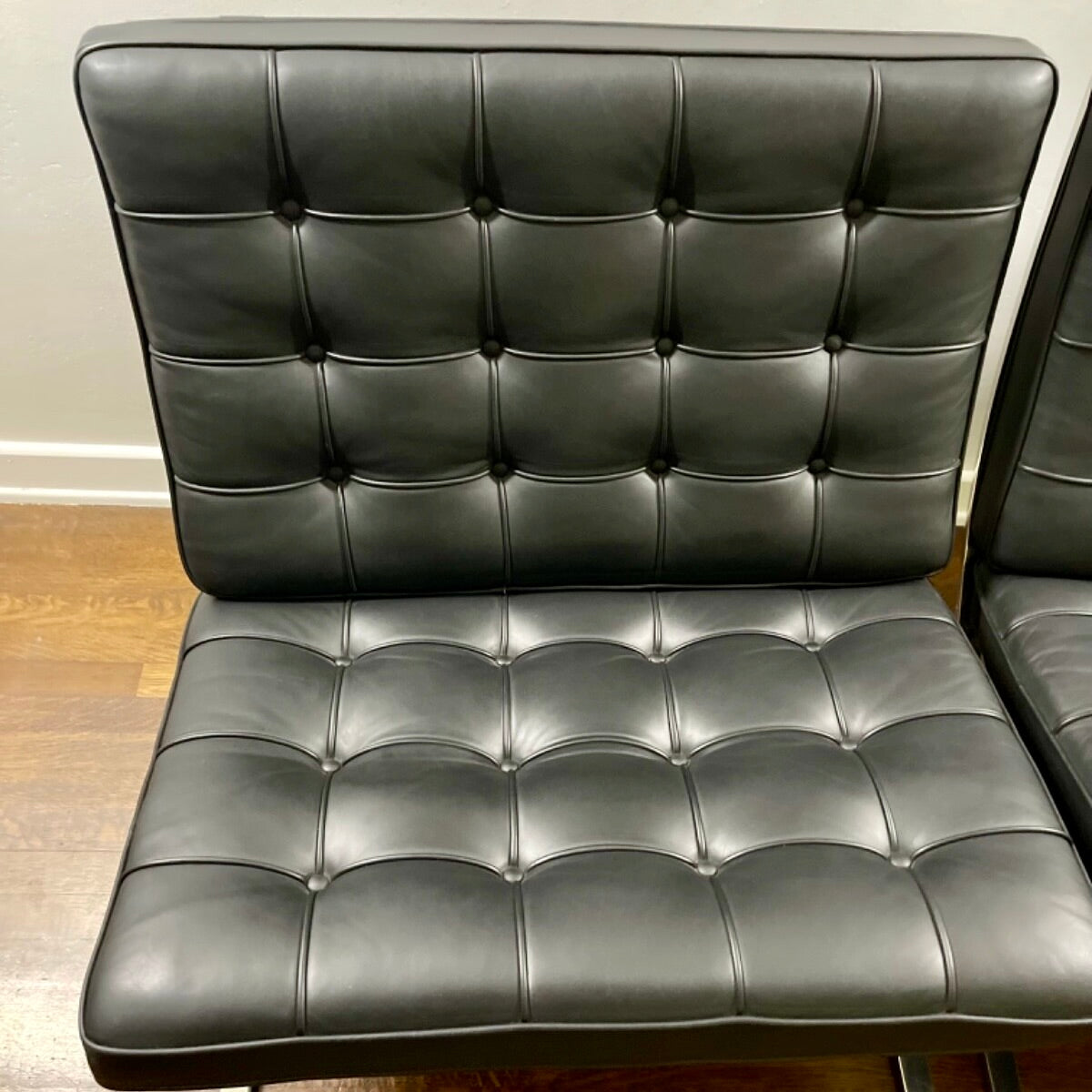 Barcelona Chairs, pair of- Mies van der Rohe for KNOLL, 1980s