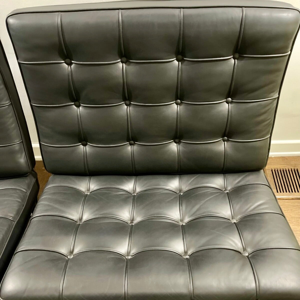 Barcelona Chairs, pair of- Mies van der Rohe for KNOLL, 1980s