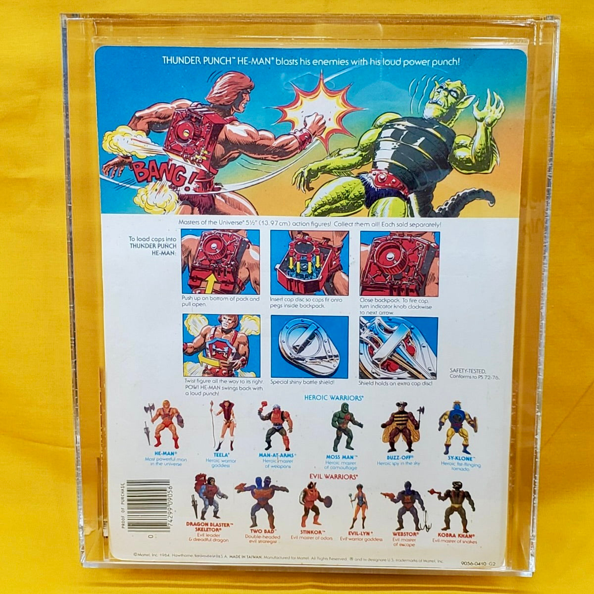 UNPUNCHED 1985 He-Man Thunder Punch MOTU; New, Sealed - Clear Bubble